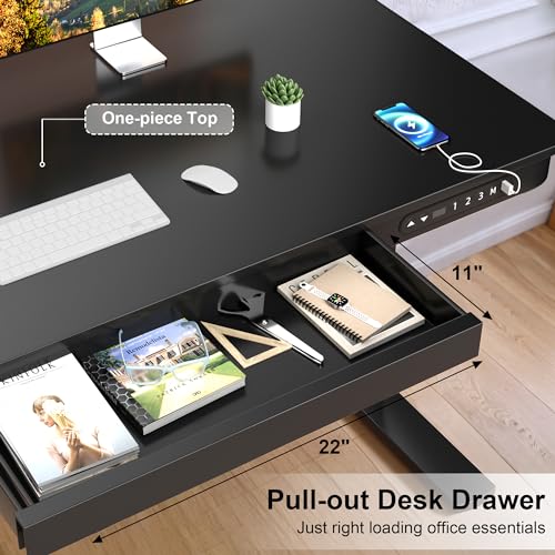 image for Furmax Electric Standing Desk with Drawer 48 x 24 Inch Adjustable Heig