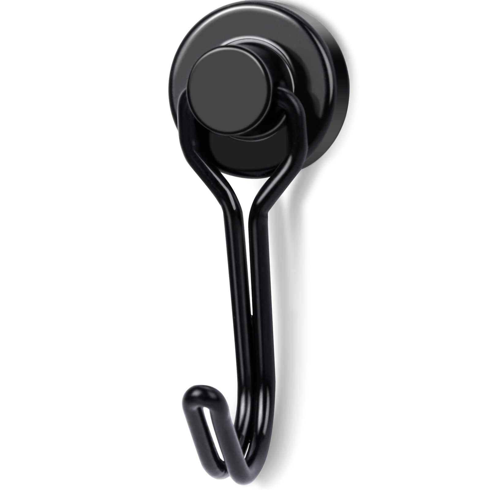E BAVITE Black Swivel Swing Magnetic Hooks, Strong Neodymium Rare Earth Magnetic Hooks Perfect for Refrigerator and Other Magnetic Surfaces, Pack of 1