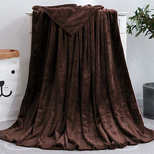 Yinghesheng Flannel Fleece Soft Throw Blanket for Settees/Sofa/Chairs/Couch - Lightweight, Warm and Cozy,Single/Double/Twin Bed Large Plush Blankets,brown,200x230cm