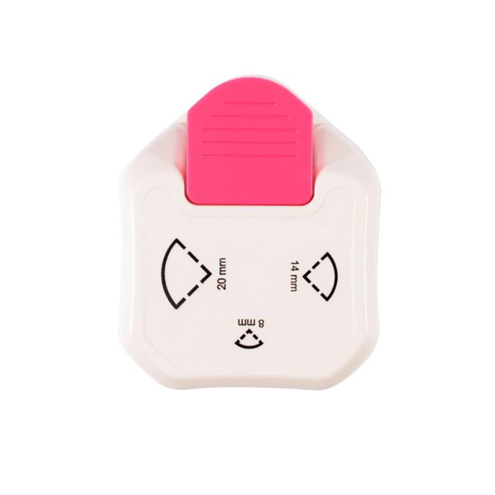 Vaessen Creative 3-in-1 Corner Cutter Tag Punch - 8 / 14 / 20 mm Ticket - for Paper, Cards, Invitations and Photos up to 220 gsm - Ideal for Papercrafts - Scrapbook Supplies