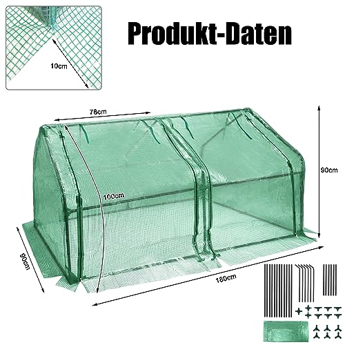 LARS360 Gewächshaus Foliengewächshaus Tomatenhaus Frühbeet mit 2 aufrollbare Tür, Niedrig, Spitzdach, UV-beständige, Pflanzenhaus für Garten – Bild 3
