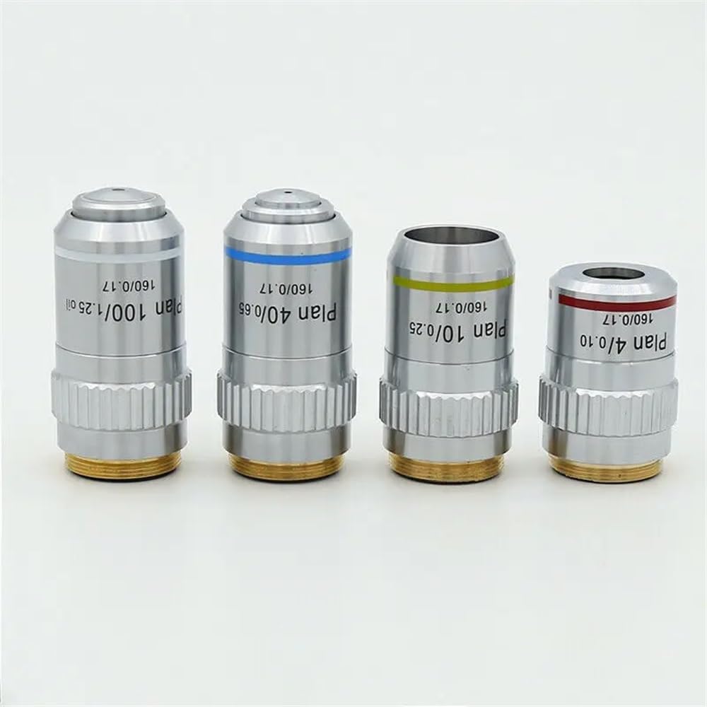 Amazon | 計画色消し対物レンズ 4X 10X 20X 40X 100X 生物顕微鏡対物
