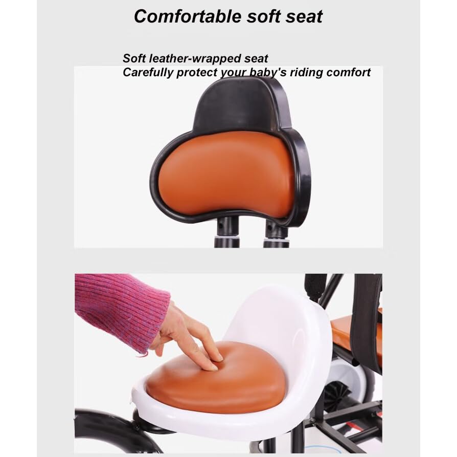 Triciclo para niños con cesta de almacenamiento para asiento trasero, triciclo multifunción de doble asiento para dos niños de 1 a 6 años, regalo perfecto para niñas mayores de 1 año