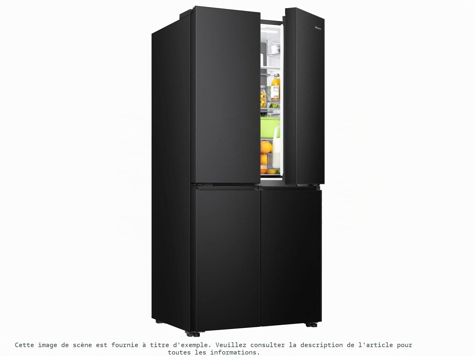 Hisense PureFlat RQ5P470SAFD Réfrigérateur congélateur américain anti-gel Noir 79 cm