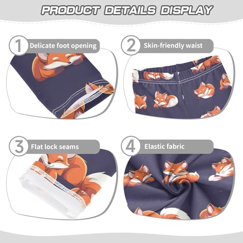 ZZKKO Girls Leggings Cartoon Foxes Toddler Girls Clothes Leggings for Girls Toddler Girls Leggings 3-4T3