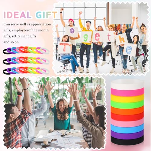 Image of Liliful 100 Pcs Silicone Rubber Wristbands Rubber Wristband Bracelet Bands for Silicone Wristbands for Women Men(Colorful)