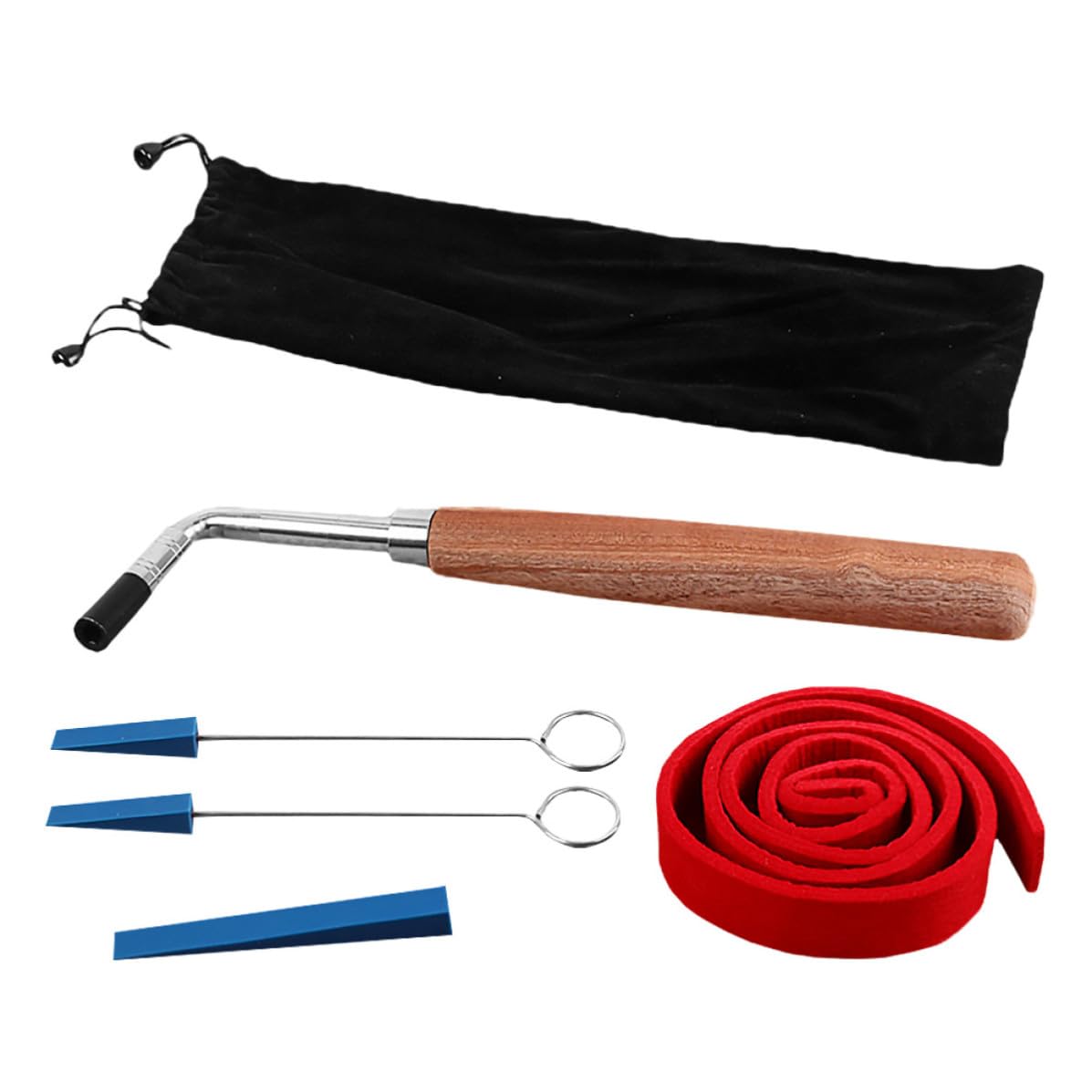 ABOOFAN Kit de Afinación de Piano Profesional Llave en L, Tira de Silenciadores y Materiales Metálico y Madera para Trabajos de Afinación y Reparación de Piano