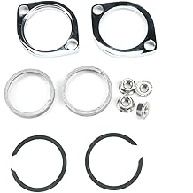 New Exhaust Flange Install Kit Pair Flanges Gaskets C-Clips Nuts Washers for Harley Davidson, 30-0205