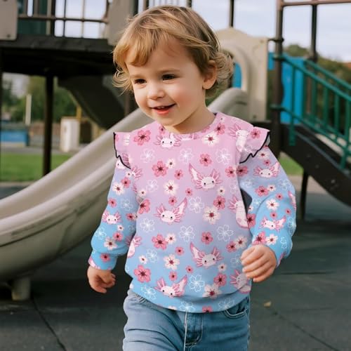Little Girls Ruffle Long Sleeve Sweatshirts Toddler Loose Sweatshirt Pullover Tops for Daily, Home, Party3