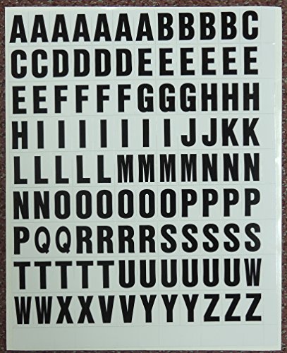 Stick on Vinyl Lettering, Letters, Self Adhesive 1 INCH LETTERS ONLY, Individual Stickers, (Black on White)
