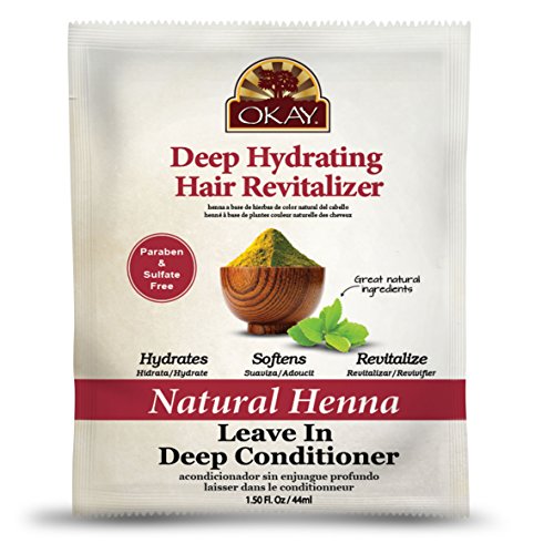 OKAY | Natural Henna Leave In Conditioner | For All Hair Types & Textures | Deep Hydrating Hair Revitalizer | With Natural Henna Extract | Free of Parabens, Silicones, Sulfates | 1.5 oz
