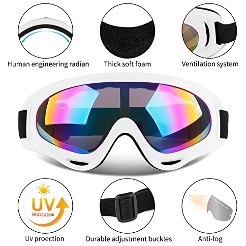 Image of COOLOO Ski Goggles, 2 Pack Snow Goggles Snowboard Goggles for Men Women Kids - UV Protection Foam Anti-Scratch Dustproof
