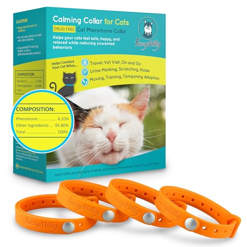 Calming Collar for Cats - Cat Calming Collar Infused with Synthetic Pheromones, Cat Pheromone Diffuser Necklace for Anxiety Relief, Travel, Keeping Quiet - 4 Weeks Supply Each Collar (Orange, 4P) - image 7