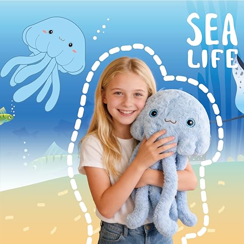 Image of Niuniu Daddy 20 inch 3.3 Pound Weighted Stuffed Animals Jellyfish for Kids Adults, Jellyfish Weighted Plush Toy, Chubby Body Pillow for Calming, Ocean Series Sleeping Gift for Everyday Comfort