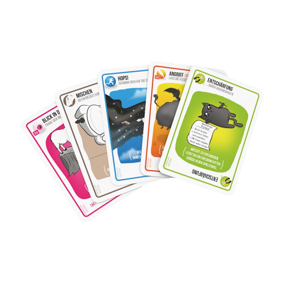 Exploding Kittens, Exploding Kittens edycja dla 2 graczy, gra podstawowa, gra imprezowa, gra karciana, dla 2 graczy, od 7+ lat, 10+ minut, niemiecki