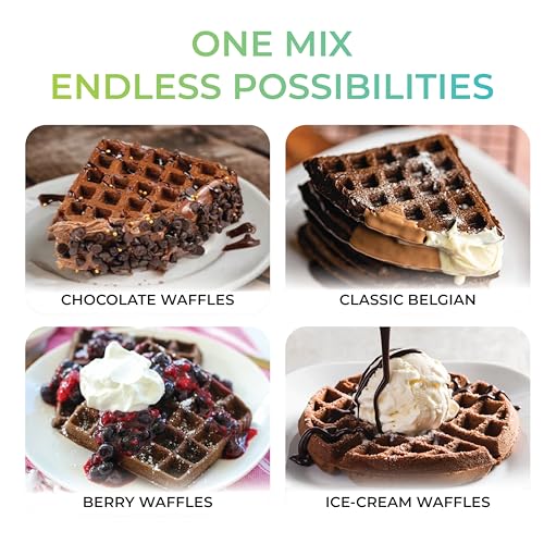 Image of Elixings Belgian Chocolate Waffle & Pancake Premix 250gm, Multigrain, 100% Vegetarian and Eggless, No Added Preservatives
