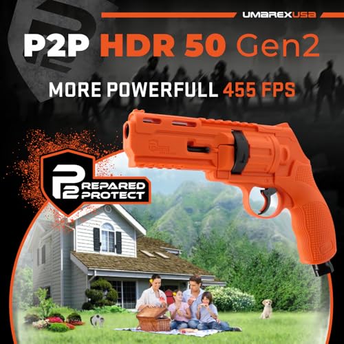 Umarex T4E P2P HDR 50 GEN 2 Self & Home Defense, Less Lethal .50 Cal Paintball Pistol Orange Limited Edition with 5X Mag .50 Cal and 5x12 g CO2 Tanks Bundle - Image 4