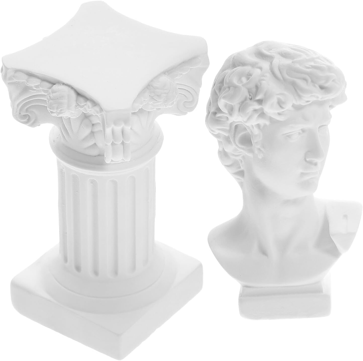 2 PCS Greek Statue, Miniature David Sculpture, Roman Column and David Figure, for Home Office Tabletop Display, Classical Art Sketching Prop, Inspired Aesthetic Art-image-45