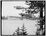 HistoricalFindings Photo: Paul Smith's,Island,Lower Saint Regis Lake,Hotels,inns,Adirondack Mountains,1890