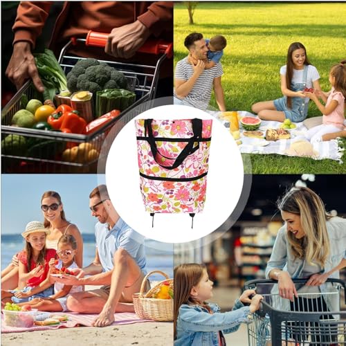 Faltbarer Einkaufstrolley mit leisen Rädern – Tragetasche für Lebensmittel ideal für Frauen, Mütter und Freundinnen – vielseitige leichte und bequeme Einkaufslösung – Bild 5