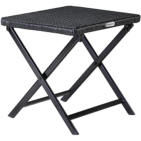 CASARIA Poly Rattan Folding Stool and Table Cover