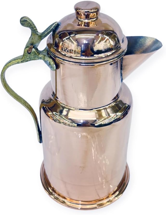 Copper Milk Warmer with Velvet Exterior, 500ml Capacity, Metal Finish, Traditional Design, Food Safe - Copper, One Size