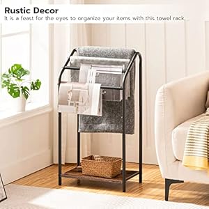 Hoobrofreestandingtowelrack4tierblanketrackstand163lx112wx313hblanketladderholderquiltrackdryinganddisplayracklivingroombathroomrusticbrownandblackbf64lb01 Urban Country Home Decor Hoobro freestanding towel rack 4 tier blanket rack stand 163l x 112w x 313h blanket ladder holder quilt rack drying and display rack living room bathroom rustic brown and black bf64lb01 urban country home decor
