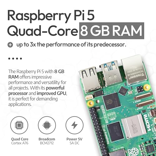 Image of Raspberry Pi 5 8GB Starter Kit | 64GB Edition | Official 27W Power Supply | Official case with Fan | 4K Micro HDMI Cable 1m | Aluminum heatsink