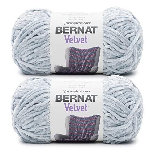 Image of Bernat Velvet Softened Blue Yarn - 2 Pack of 300g /10.5oz - Polyester - 5 Bulky - 315 Yards - Knitting /Crochet