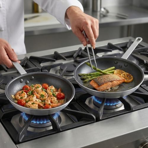Restaurantware-Met Lux 8 Inch Fry Pan, 1 No-Stick Frying Pan - Induction-Ready, Triple-Riveted, Black Aluminum Cooking Skillet, Durable, For Searing, Sautéing, And Browning Food by Restaurantware - Used condition - Image 4
