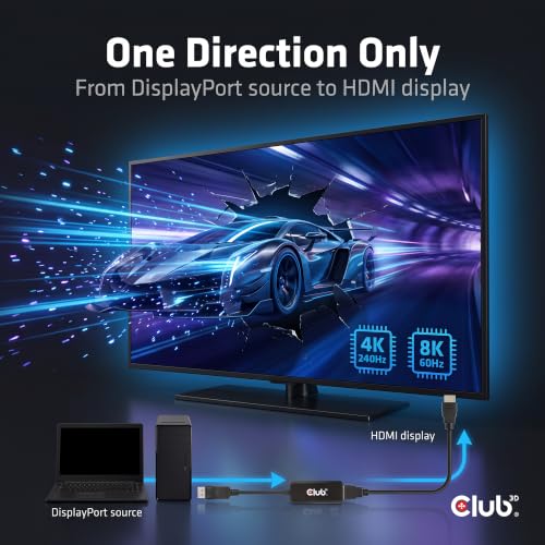 Image of Club 3D DisplayPort 1.4 to HDMI Active Adapter 8K 60Hz 4K 120Hz CAC-1088
