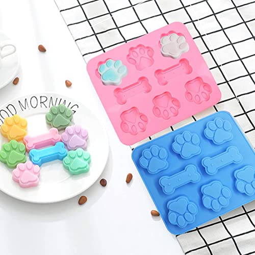 Molde para helado de silicona huella de perro 4 pcs miniatura 2