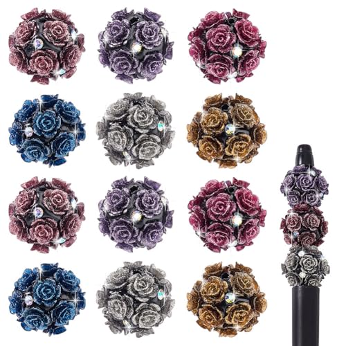 Amazon.co.jp: PH PandaHall 12個 6色 バラの花ビーズ ライン