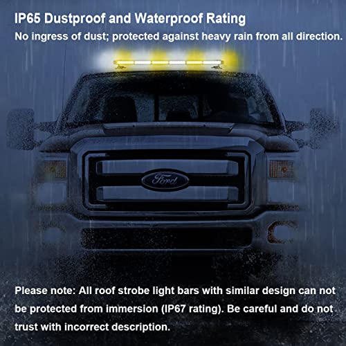 Wowtou Roof Top Safety Flashing 80 Led Amber White Emergency Strobe Light Bar For Trucks Snow Plows Construction Vehicles, Strong Magnetic Double Side Caution Warning Beacon Lights #TOP5