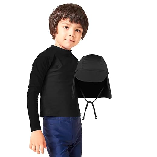 Camisa Blusa Infantil Manga Longa C/Proteção Solar Uv Fps50+ Kit Praia c/Boné
