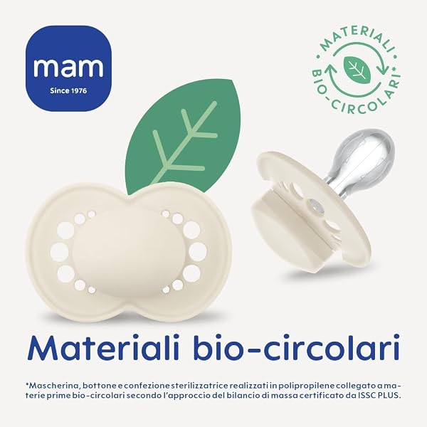 MAM Comfort Succhietto 0-3 mesi (Set da 2), Ciuccio MAM 0-3 mesi in 100% silicone con design unico, Kit da 2 accessori neonato morbidi e leggeri con porta ciuccio sterilizzatore, Azzurro - 4
