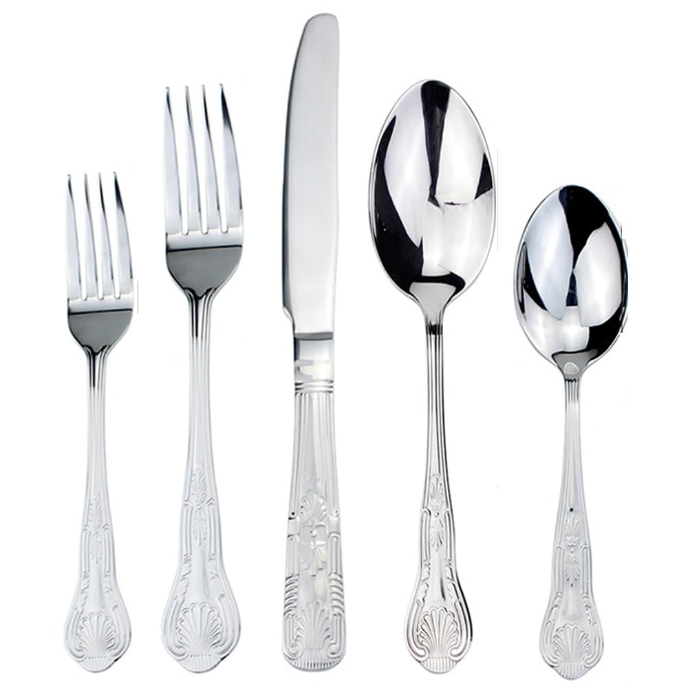 Juego de cubiertos de lujo, cubiertos, cubiertos, cubiertos de acero inoxidable, restaurante en casa, vajilla con acabado de espejo, servicio de 20 piezas para 4 (40 piezas para 8) (30 piezas para 6