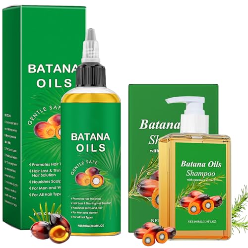 Batana Oil for Hair Growth 2 Piezas, Batana Oil Champú, Aceite de batana para el Cabello, Reparación y Nutrientes, Aceite Orgánico de BatanA para el Crecimiento del Cabello