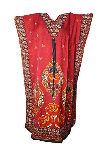 ukal Women's Kaftan Night Wear Dress Beach Ladies Sleepwear Gown Robe V-Neck Cover Up Robe-picture-38
