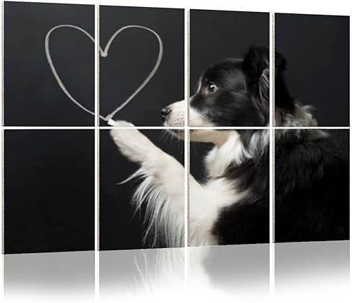 Paneles acústicos artísticos en forma de corazón de perro, paquete de 8 paneles decorativos de pared absorbentes de sonido, cancelación de ruido,