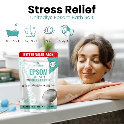 Image of Upgraded Epsom Salt for Foot Soak & Bath 890G - Relieves Aches & Pain | Natural Epsom Salt for Bath, Detox & Relaxation | Muscle Pain Relief Bath Salt - Reduces Soreness, Swelling, Stress & Cramps