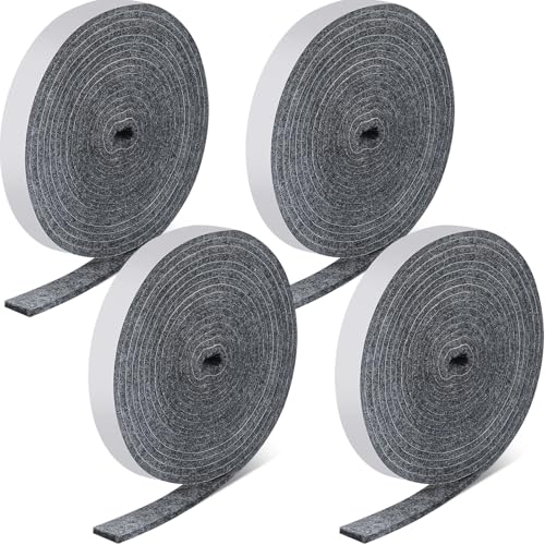 Zonon 4 Rolls Felt Strip Self Adhesive Roll 120 Inch,Medium Gray,0.5 Inch