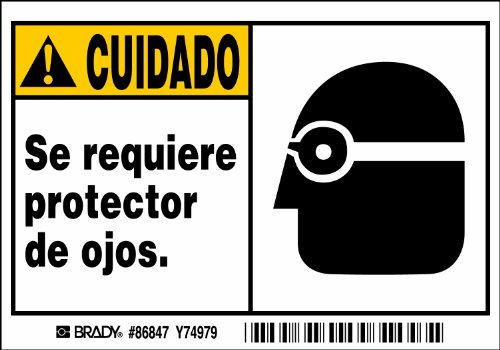 Étiquettes de sécurité Brady 86847 pour signaler l'obligation de lunettes