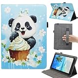 Universal 10 10.1 11 Inch Android Tablet Case, Dluggs Multi-Angle Viewing Stand Case Cover with Hand Strap for 9.5-11 Inch Tablet, Ice Cream Panda