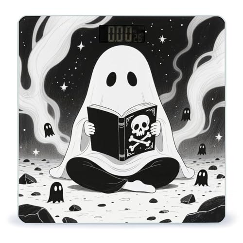 Báscula de baño digital Ghost Negra con pantalla LCD