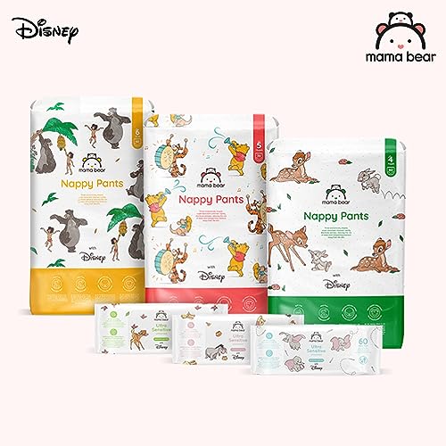 Amazon-Marke: Mama Bear Disney Windelhöschen Größe 5 (12-17 kg) - MONATSBOX, Weiß, 140 Stück (2 Packungen mit 70)