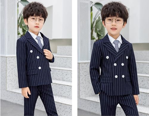 Costume rayé garçon 2 pièces Kromoc pour bal et mariage chic
