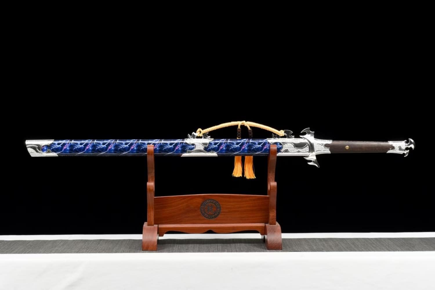 Asura Tang dao Swords Real,LOONGSWORD Chinese Sword(Forged Etch Blades,Alloy Fittings,Fake Leather Scabbard)
