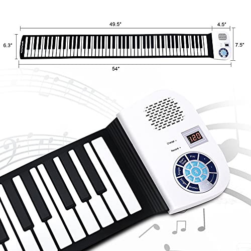 JTYX 61Key / 88Key Hand Roll Piano Portable Piano Électronique Clavier Épaississement Clé Professionnel Adulte Débutant Pratique Musicale Pliant Soft Keyboard Roll Up Piano - Les Beatles, Paul McCartney, John Lennon, RIngo Starr, George Harrison JTYX 61Key / 88Key Hand Roll Piano Portable Piano Électronique Clavier Épaississement Clé Professionnel Adulte Débutant Pratique Musicale Pliant Soft Keyboard Roll Up Piano – Image 6