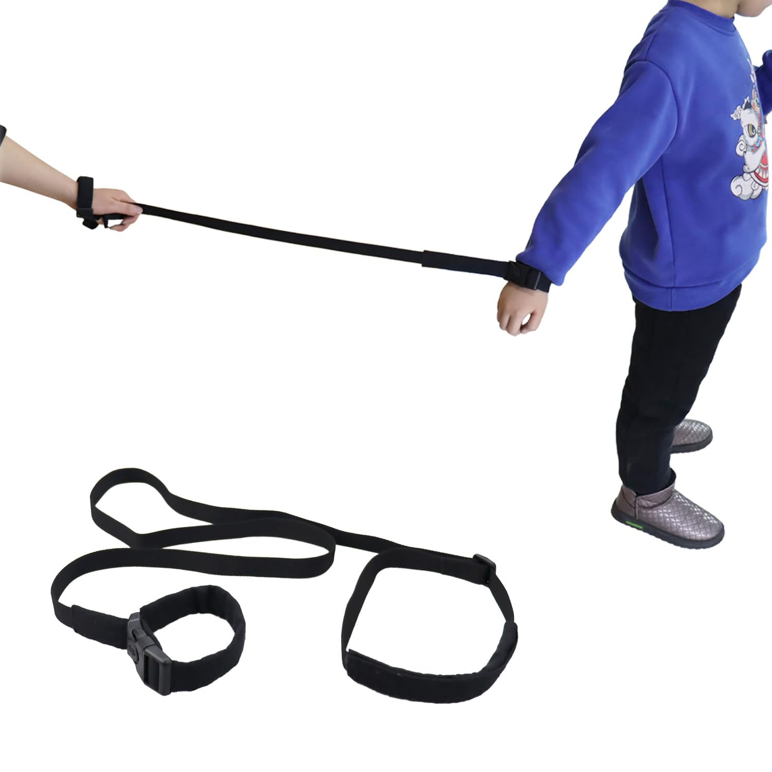 Escape Proof Wrist Leash Walking Harness for Older Children with Adjustable Tether Adult Sized Lockable Coiled Wrist Link with Cuff for Autism Special Needs ADHD